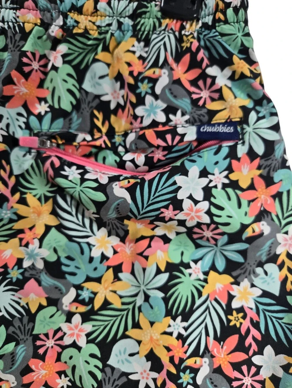 Chubbies Classic SSwim Trunk Mesh Liner Bloomerangs Floral Toucan 5.5